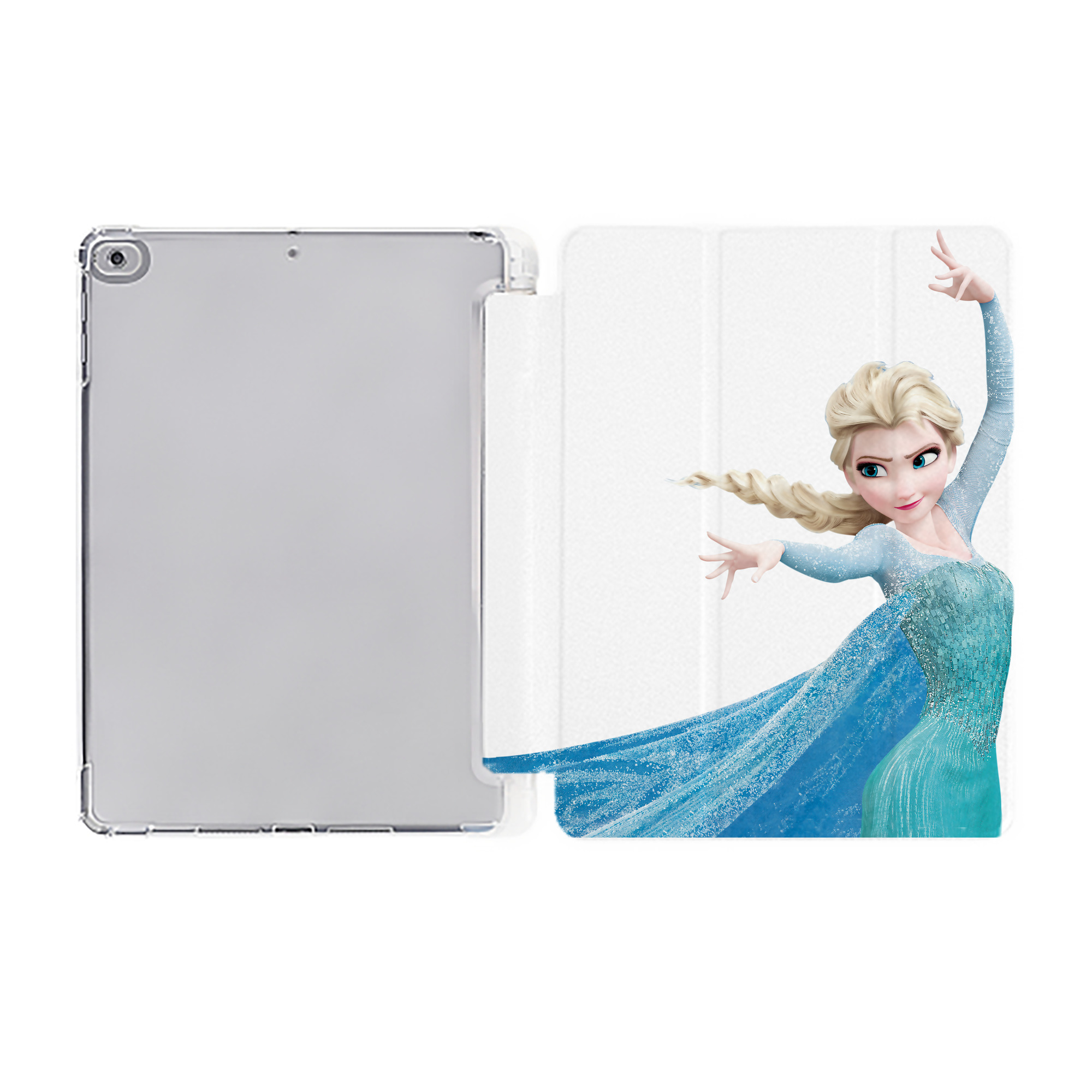 （画像用） アナと雪の女王 アンナ エルサ Frozen Anna Elsa IPad ケース ペン収納付き 三つ折りスタンド PUレザー×シリコン 対応機種9.5/10.5/10.9インチ